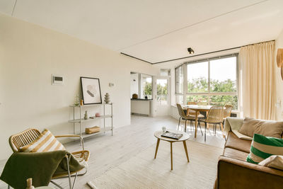 Empty chairs and table at home