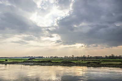 Scenic view of river against sky