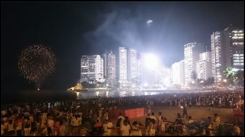 View of illuminated cityscape at night