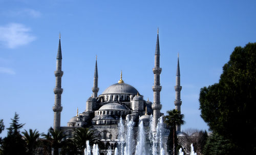 Blue mosque against blue sky