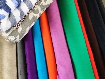 Full frame shot of colorful fabrics