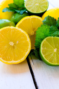 Close-up of fruits on table