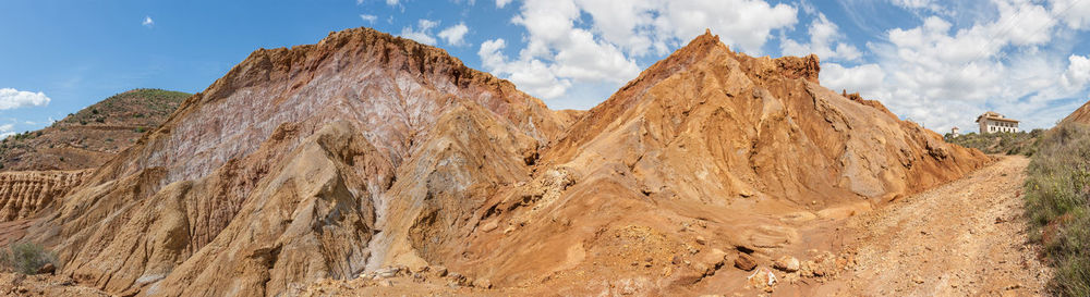 Panoramic view of rocky mountains against sky