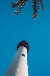 Low angle view of building against clear blue sky