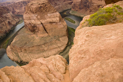 Rock formations at riverbank