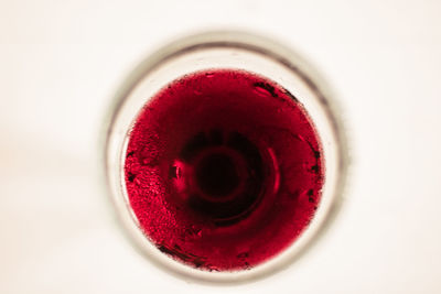 Directly above shot of red drink