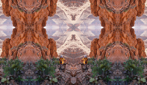 Digital composite image of old temple