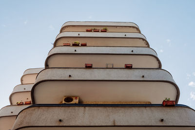 Low angle view of tower against clear sky