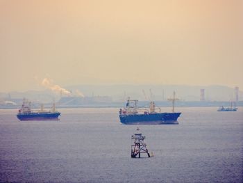 Boat sailing in sea