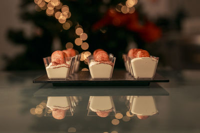 Close-up of cupcakes on table