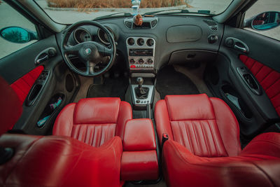 High angle view of vintage car