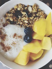 Close-up of served fruits in bowl