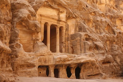Low angle view of old structure at petra