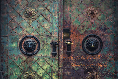 View of old closed door