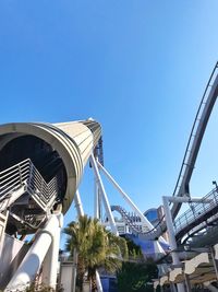 Low angle view of building against blue sky