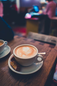 Close-up of coffee on table