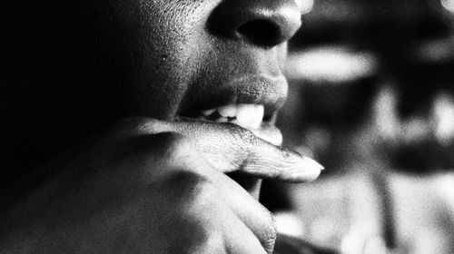 Portrait of young man looking away