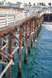 High angle view of pier over sea