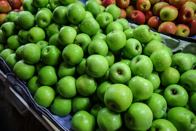 High angle view of green fruits for sale in market