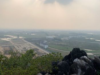 High angle view of landscape against sky