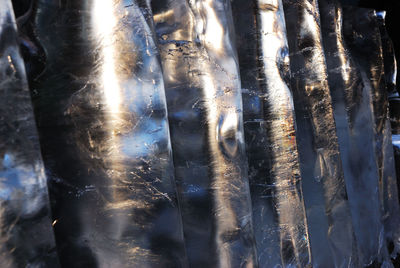 Full frame shot of ice sculptures in factory