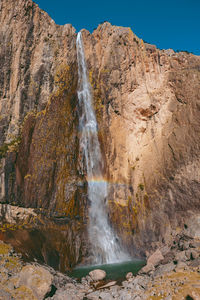 Scenic view of waterfall