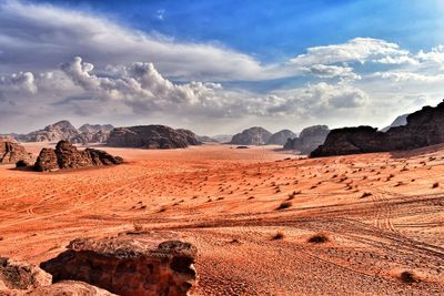 Scenic view of desert against sky