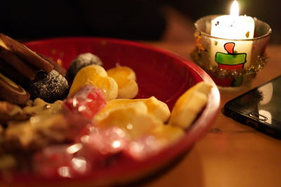 Close-up of ice cream in plate