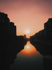 River against sky during sunset