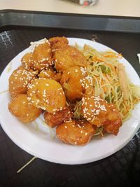 Close-up of meal served in plate