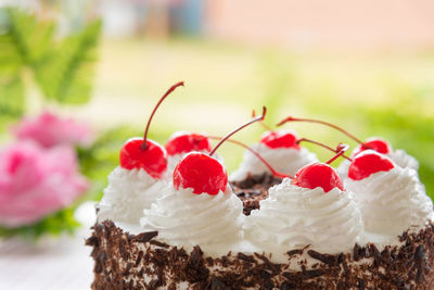 Close-up of cake on table