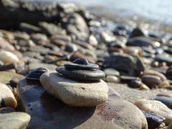 Close-up of stones on rock