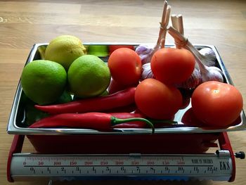 Close-up of fruits on table