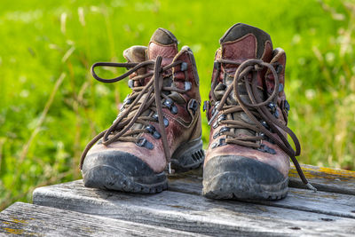 Hiking boots after walking tour