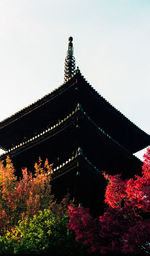 Low angle view of built structure against clear sky