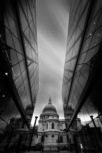 Low angle view of modern building against sky