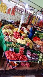 Various fruits for sale in market stall