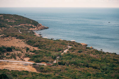 High angle view of sea against sky