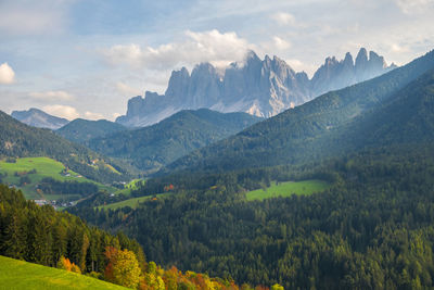 Scenic view of mountains against sky