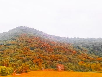 Scenic view of mountains against clear sky