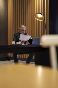 Man sitting on table