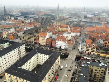 High angle view of residential district