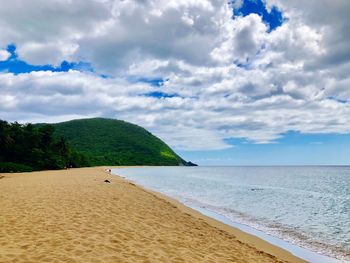 Scenic view of beach against sky
