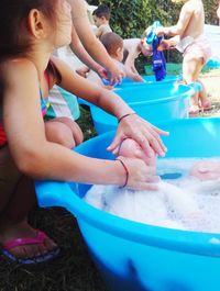 Children playing in water