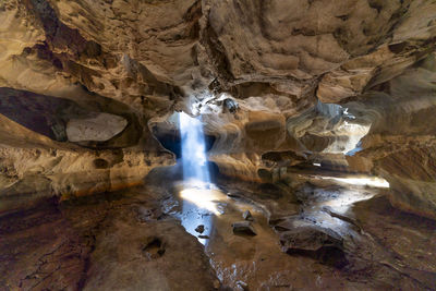 Low angle view of waterfall
