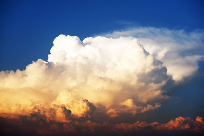 Low angle view of clouds in sky during sunset