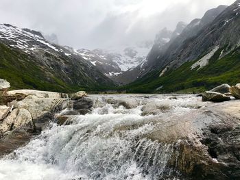 Scenic view of mountains against sky