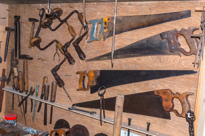 Work tools on wood