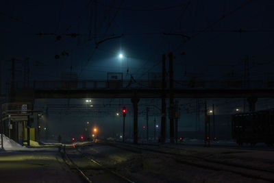 Illuminated street light at night