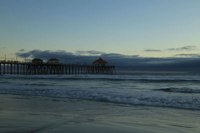 View of pier on beach